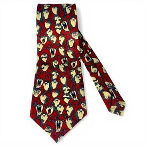 Vintage Taz Tasmanian Devil Myung Ju Silk Looney Tunes Necktie Handmade Mercedes